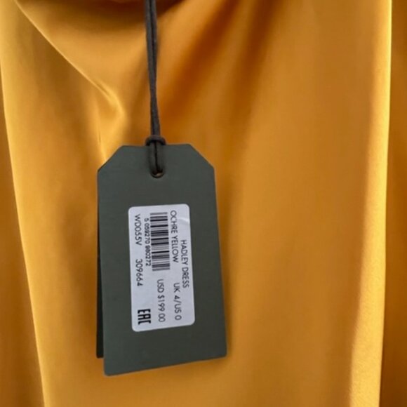ALL SAINTS COWL NECK DRESS - OCHRE - NWT - Picture 3 of 4